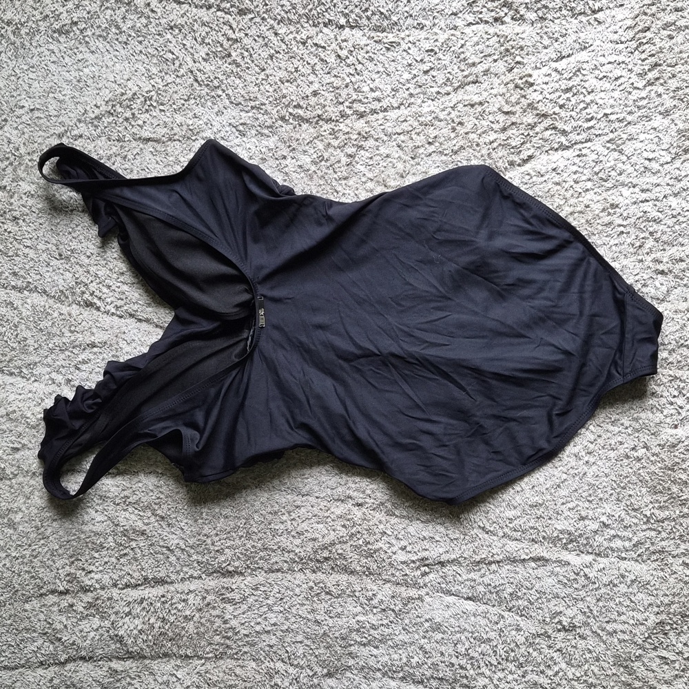 Lauren Ralph Lauren One Piece Swimsuit Size 10 Black - Picture 2 of 9
